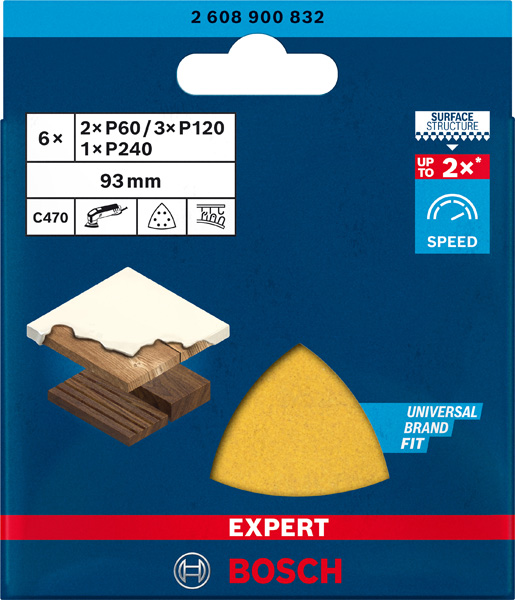 EXPERT C470 Schleifpapier-Set für Deltaschleifer 93 mm K 60/120/240