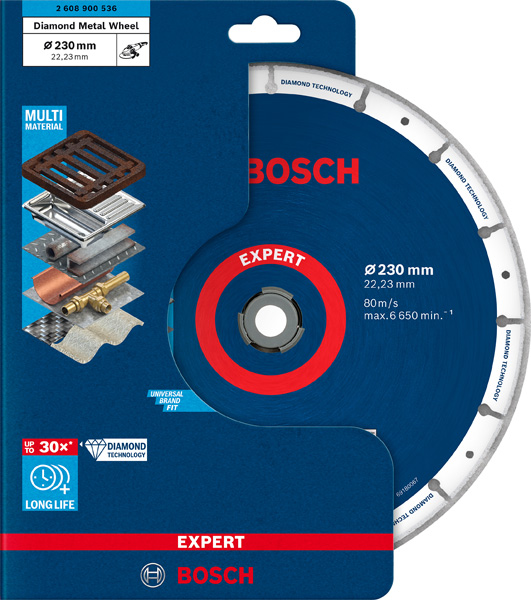 EXPERT DIAMOND METAL WHEEL Trennscheibe für Grosse Winkelschleifer mit Spannmutter