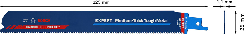 EXPERT Medium-Thick Tough Metal S1155HHM Säbelsägeblatt