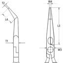 KNIPEX Flachrundzange mit Schneide (Radiozange) isoliert 160mm