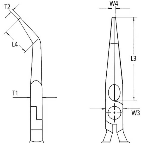 KNIPEX Flachrundzange mit Schneide (Storchschnabelzange) | mit Mehrkomponenten-Hüllen | schwarz atramentiert 200mm