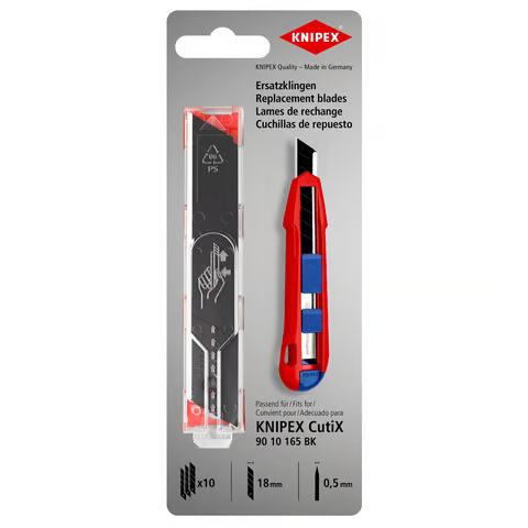 KNIPEX Ersatz-Cutterklingen 18x0,5mm, 10er Pack in Spender für CutiX