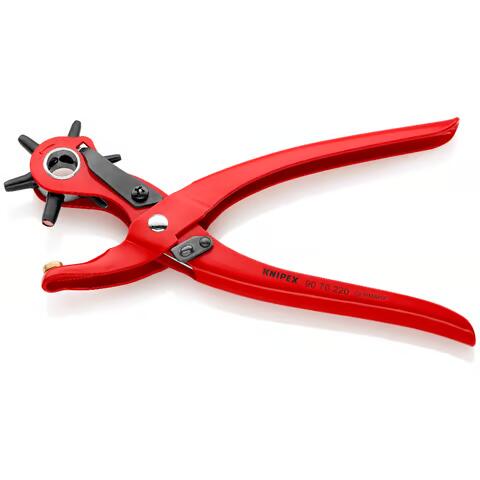 KNIPEX Revolverlochzange rot pulverbeschichtet 9070 220mm