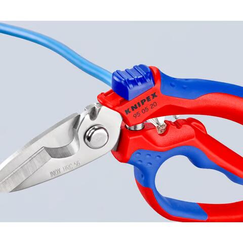 KNIPEX-Elektrikerschere 45° Mit Crimpstellen für Aderendhülsen von 0,5 - 6 mm² und 10 - 25 mm² 180mm