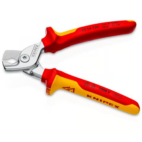 KNIPEX VDE Kabelschere StepCut® | verchromt | 160 mm