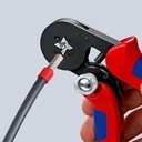 KNIPEX Selbsteinstellende Crimpzange für Aderendhülsen mit Seiteneinführung | Mehrkomponenten Hülle | brüniert | 180 mm