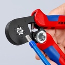 KNIPEX Selbsteinstellende Crimpzange für Aderendhülsen mit Seiteneinführung | brüniert | 180mm | 0,08- 16 qmm | 6kt-Pressung