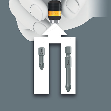 WERA ESD Bits-Handhalter 813R , unmagnetisch, 1/4 x 90 mm, mit Rapidaptor Schnellwechselfutter