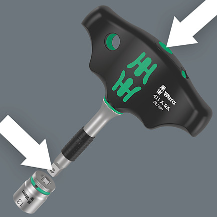 WERA Quergriff-Schraubendreher mit Ratschenfunktion 411 A RA 1/4" 