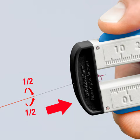 KNIPEX Abisolierwerkzeug für Glasfaserkabel; 0,125mm Ø; 1285 110SB