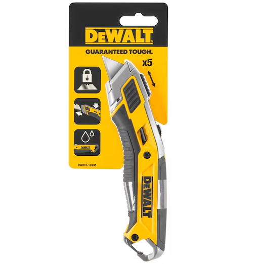 DeWalt Messer | einziehbare Klinge gummiert | DWHT0-10295