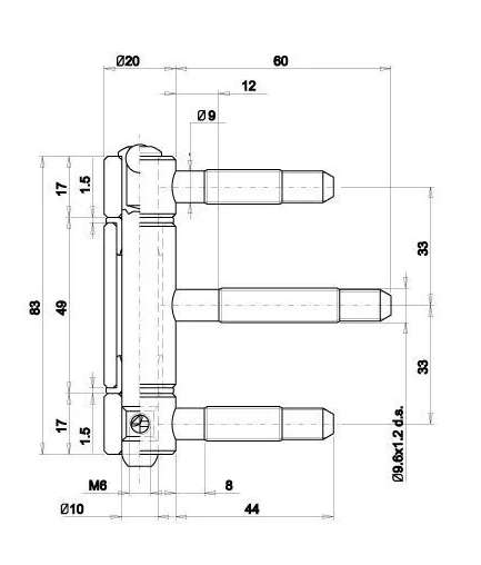 OTLAV Haustürband 3-teilig | 20 mm hell verzinkt