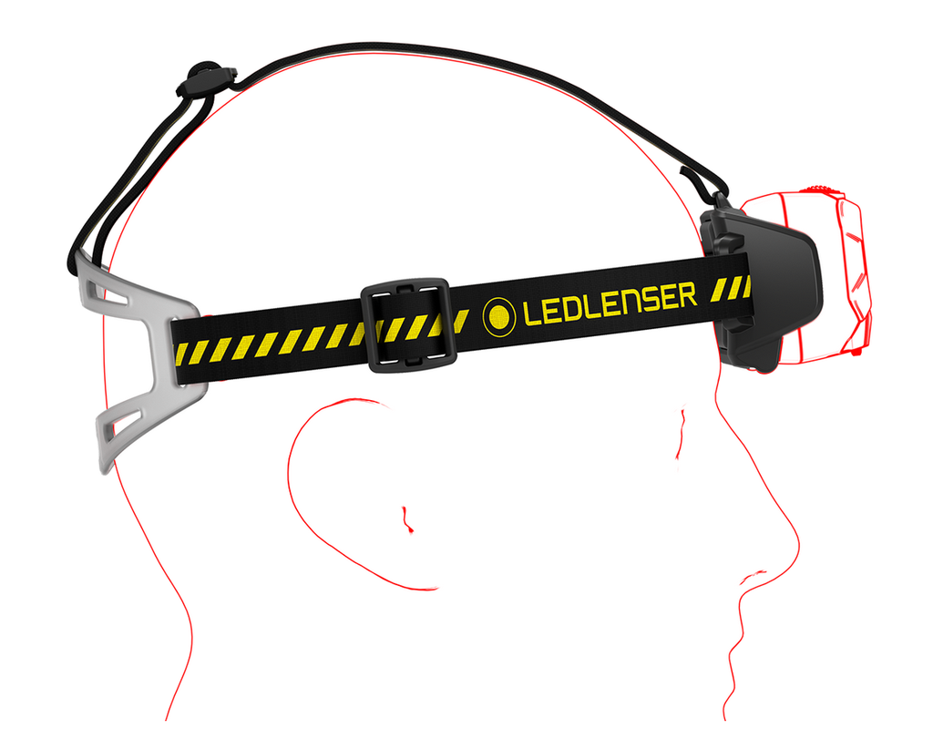 LEDLENSER  Kopflampe HF8R WORK Gelb max. 1600 Lumen wiederaufladbar mit Akku und Ladekabel und Zubehör