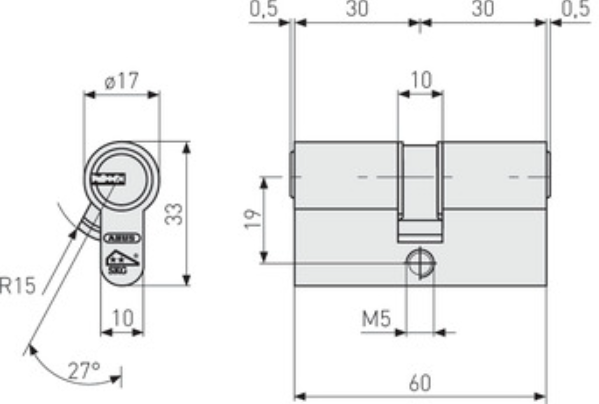 ABUS Profilzylinder EC550NP | Doppelzylinder | mit Not- und Gefahrenfunktion