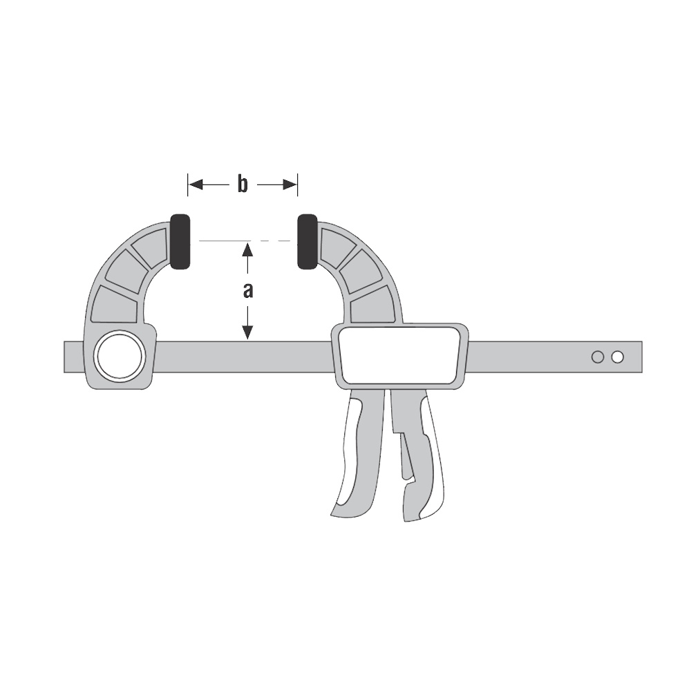 URKO Einhandzwinge/Montagezwinge | Mod. 210 | 150x80mm ST20x6mm
