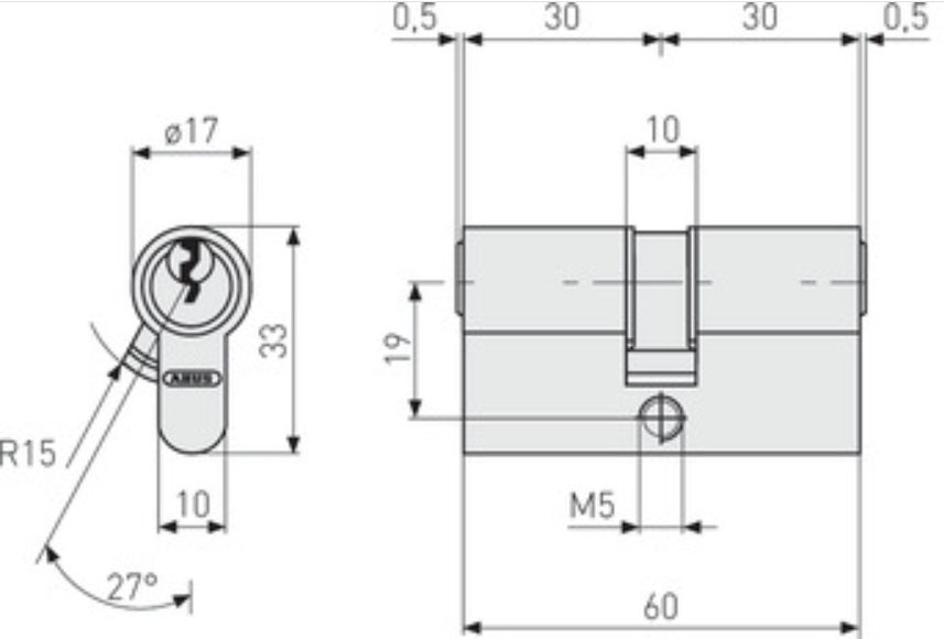 ABUS Profilzylinder A93NG | mit Not- und Gefahrenfunktion | inkl. 3 Schlüssel | verschiedenschließend