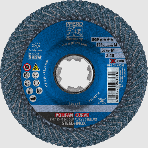 TESTPhT - PFERD POLIFAN-Fächerscheiben | SGP CURVE STEELOX X-LOCK