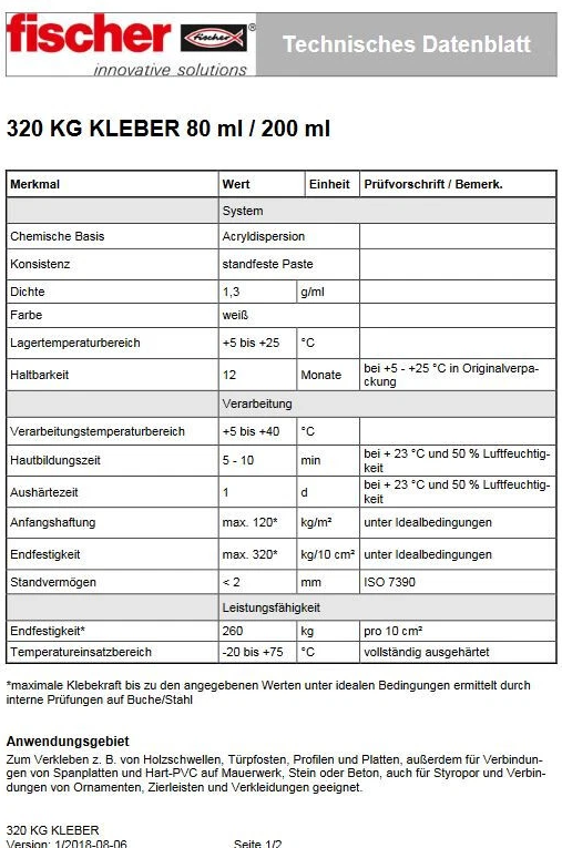 FISCHER 320 Kilo Montagekleber | 200ml
