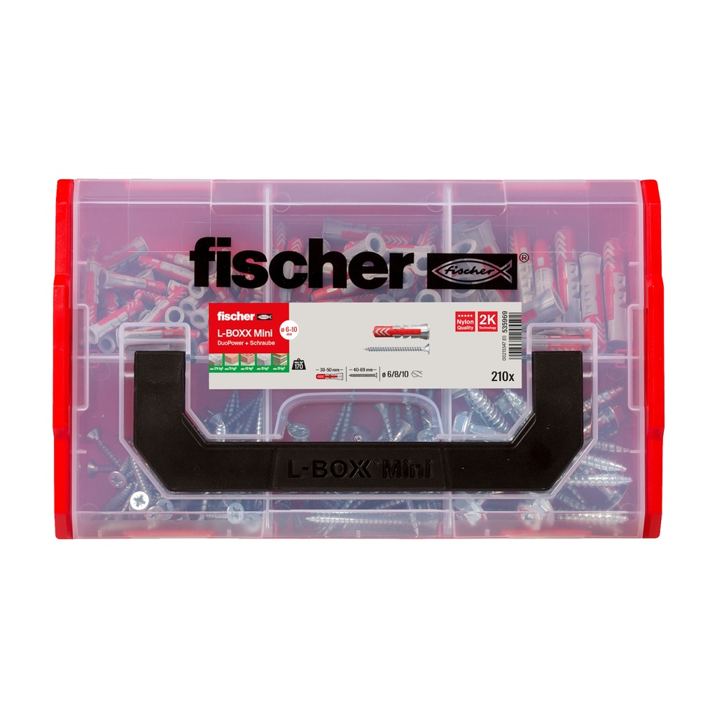 FISCHER Dübelbox L-BOXX mini DuoPower + Schraube