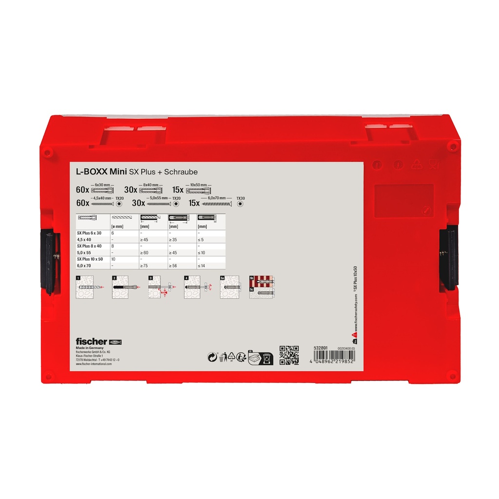 FISCHER Dübelbox L-BOXX mini DuoPower + Schraube