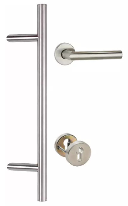 Hermat Edelstahl Haustürbeschlag | 1500 mm komplett