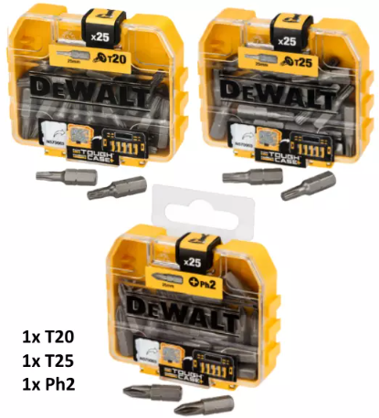 DeWalt Bitboxen Set: TX20 + TX25 + PH2