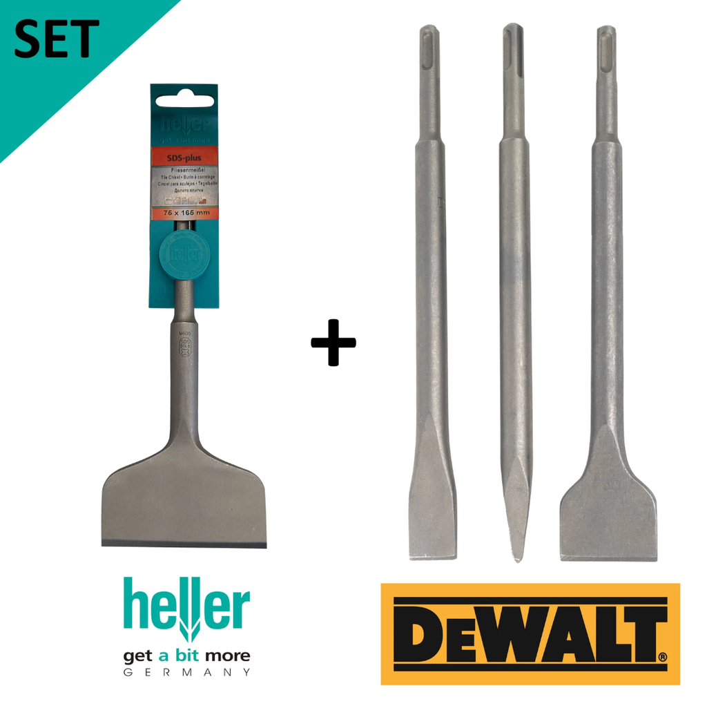 4er Meißelset SDS + Fliesenmeißel
