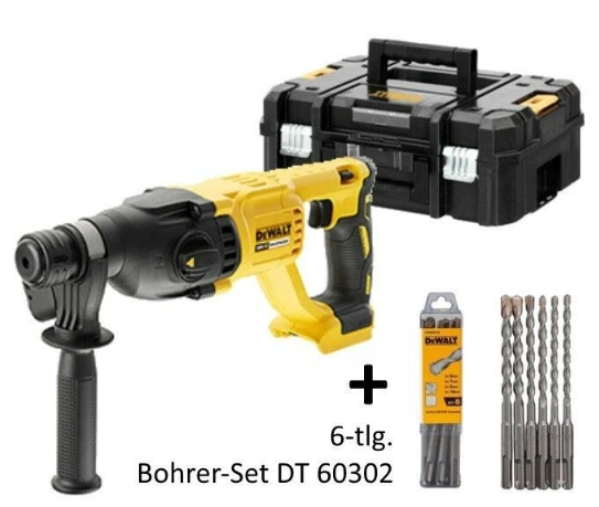 Dewalt SDS-plus Akku-Kombihammer Bohrhammer DCH133NT + SDS-plus Bohrerset 60302