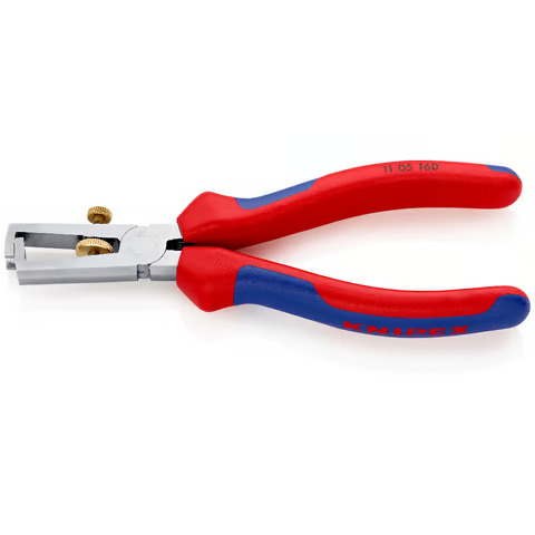 KNIPEX Abisolierzange mit Öffnungsfeder, universal mit Mehrkomponenten-Hüllen verchromt 1105 160mm