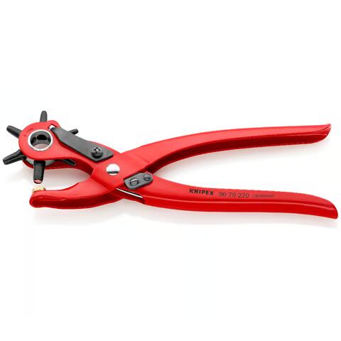 KNIPEX Revolverlochzange rot pulverbeschichtet 9070 220mm