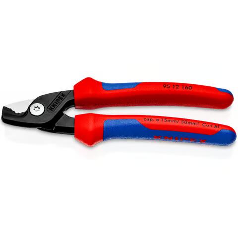 KNIPEX StepCut® Kabelschere Mehrkomponenten Hülle | brüniert | 160 mm