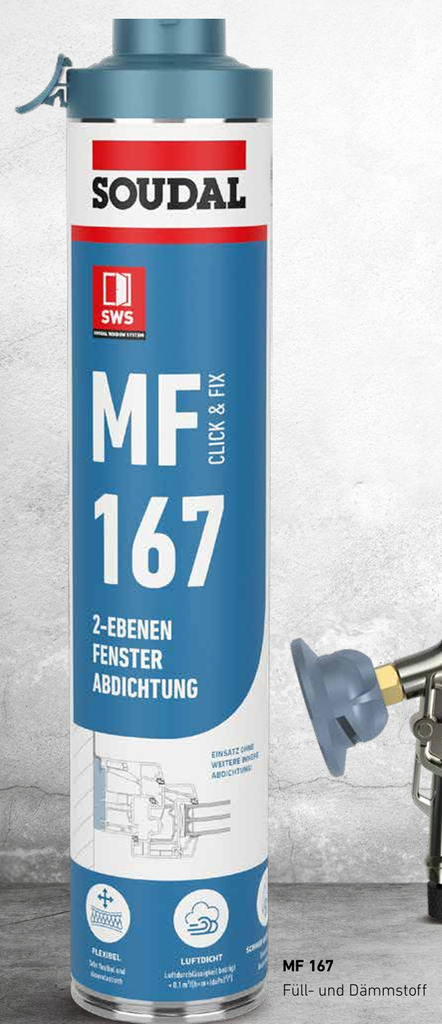 Soudal MF 167 Click&Fix Füll- und Dämmstoff grau