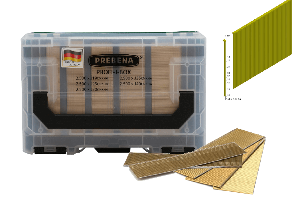 PREBENA Profi-J-Box | Stauchkopfnägel (Brads) Type J