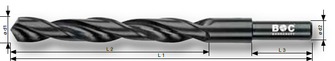 Bohrcraft Spiralbohrer DIN 338 HSS rollgewalzt mit reduziertem Schaft