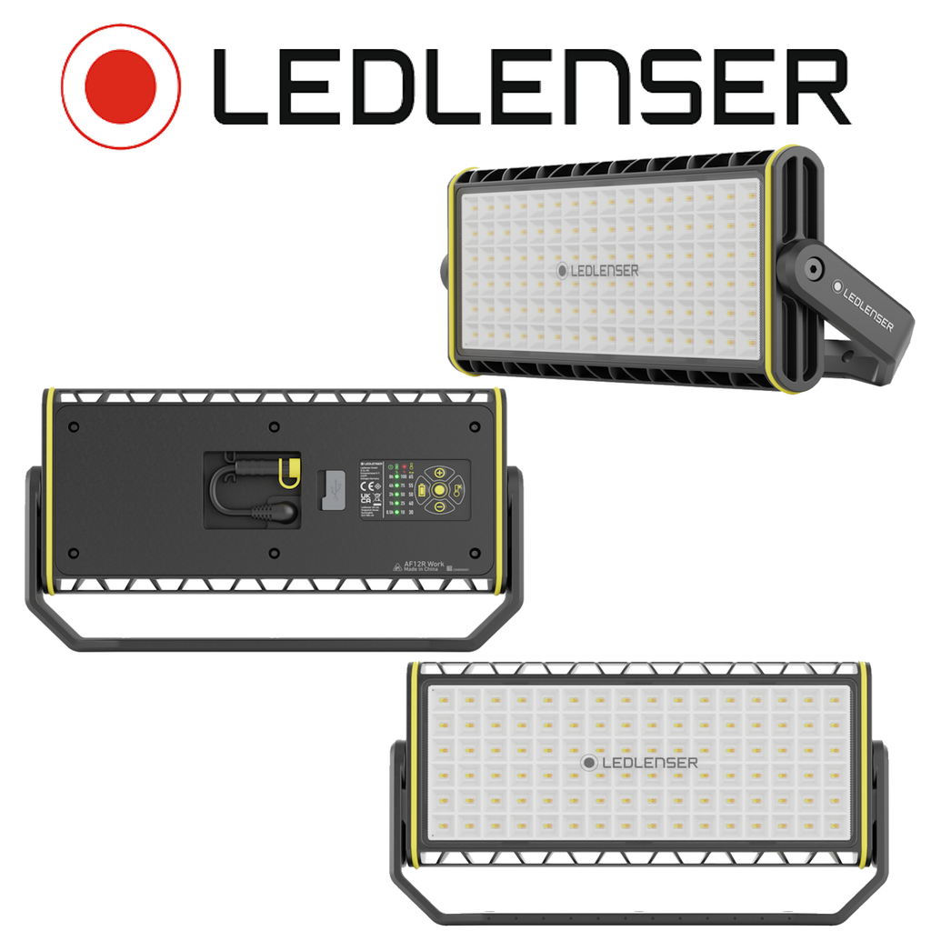 LEDLENSER Baustrahler AF12R Work mit Zubehör im Koffer | wiederaufladbar