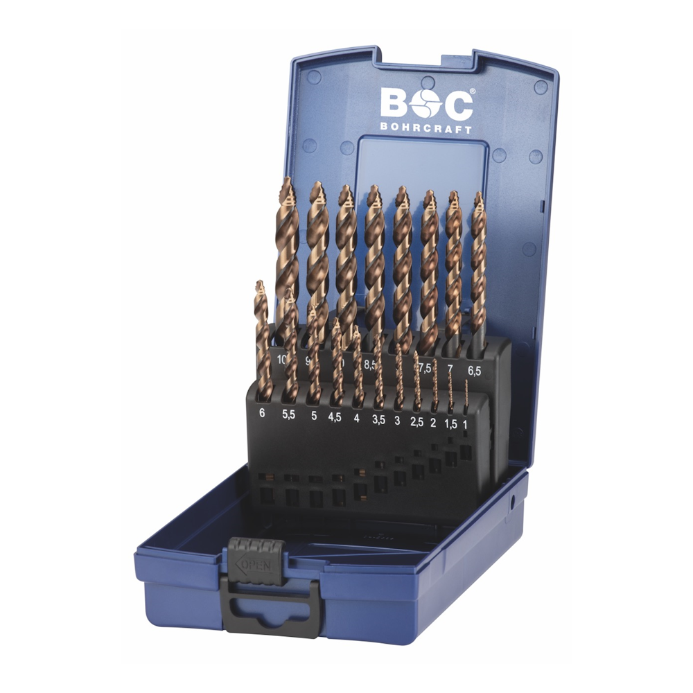 BOHRCRAFT TURBO STEP | INOX | 19-tlg. Spiralbohrer-Satz