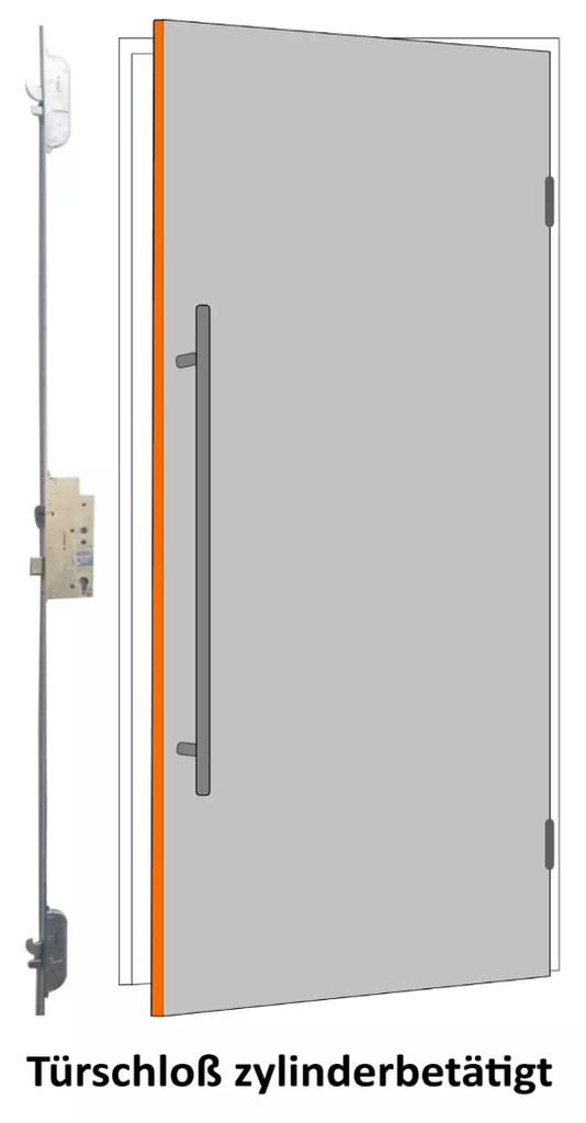 Türschloss Z-TS E92 DM65 PZ 2HO-BO GM1.050 Silber VK10 F-2.400x20 modular PT-M