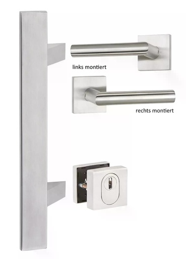 [70000738508022GK-6-4L_3] Hermat Haustürbeschlag | Ziehschutzrosette | DIN LINKS