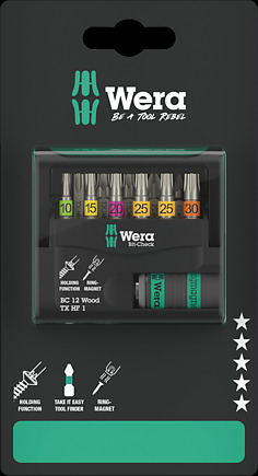 [79274073641] WERA Bit-Check 12 Wood TORX HF 1 SB 12-teilig