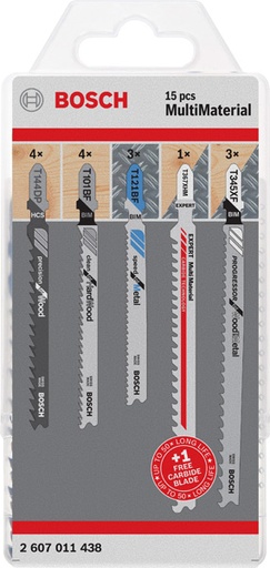 [710642607011438] Bosch 15-tlg. Stichsägeblatt-Set für Multimaterial T-Schaft