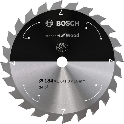 Bosch Akku-Kreissägeblatt Standard for Wood für Kapp - und Gehrungssägen