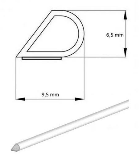 Elton Silikon-Dichtung 25m | Selbstklebend | Tropfenform