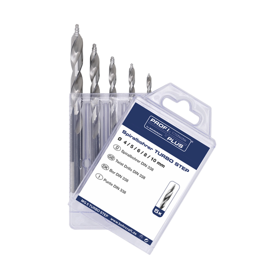 [7020812021330005] BOHRCRAFT TURBO STEP | HSS-G | 5-tlg. Spiralbohrer-Satz