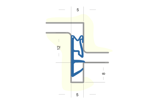 1 m Primo Flügelfalzdichtung ACF-5000-H | Falzhöhe 12 mm | Nutbreite 5 mm