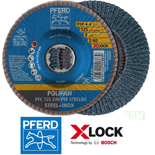 PFERD POLIFAN Fächerscheibe PFC | PSF STEELOX X-LOCK | Pack = 10 Stück