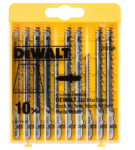 [72403DT2290] DeWalt Stichsägeblätter Set für Holz | 10 teilig | DT2290